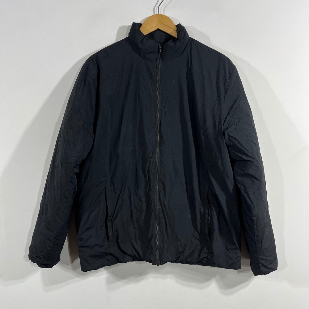Gap Gorpcore Classic Women Puffer Jacket Black Zip Mock Neck Coat Medium Neutral